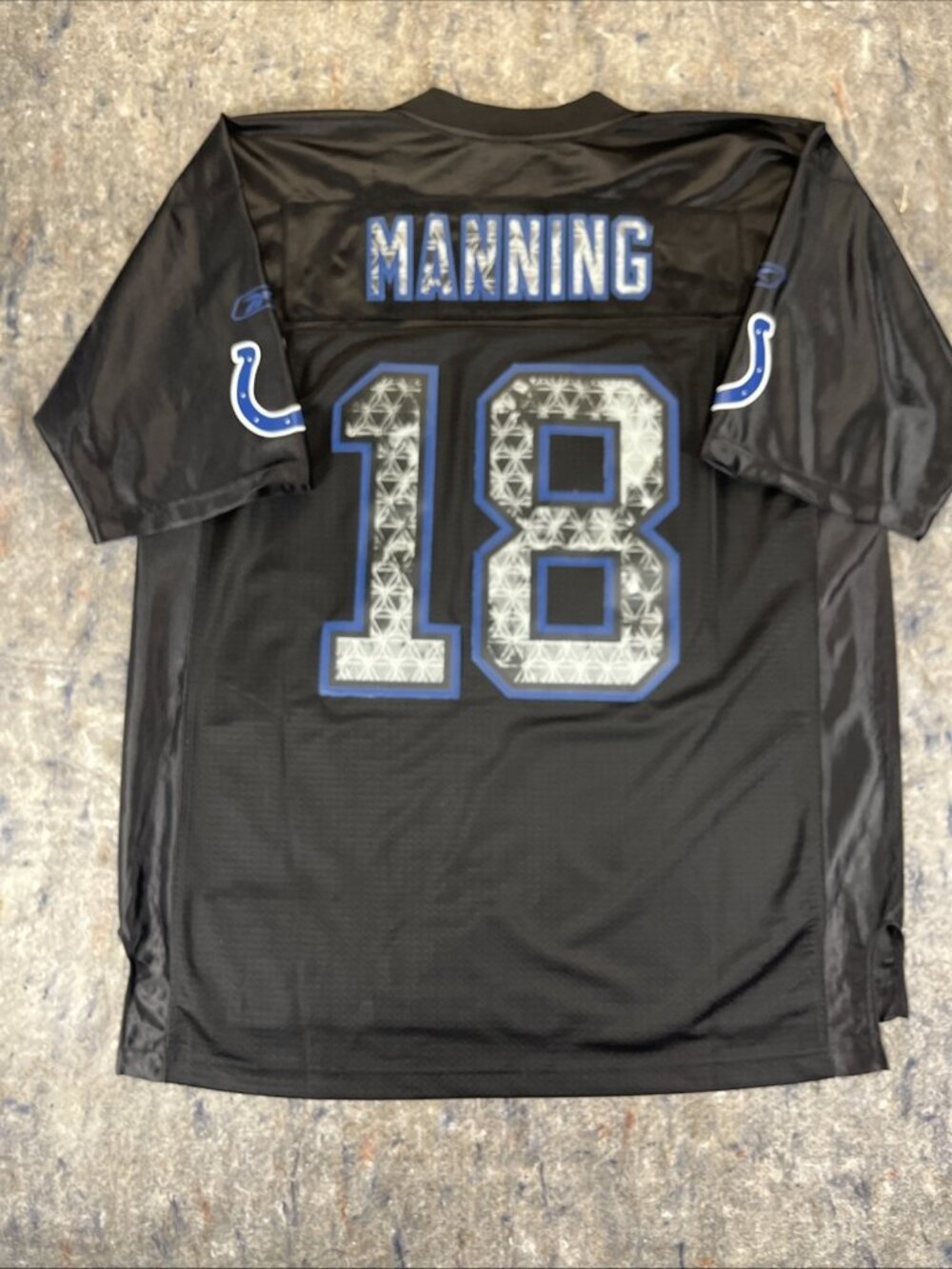 Reebok NFL Black Peyton Manning Indianapolis Colts #18 Jersey Size (XL) Adult